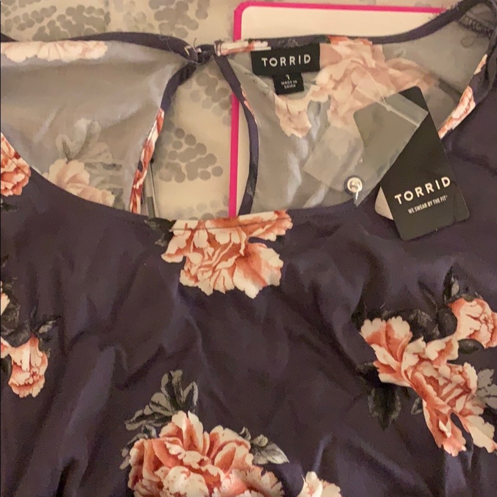 NWT Torrid | Blue Floral Challis Skater Dress